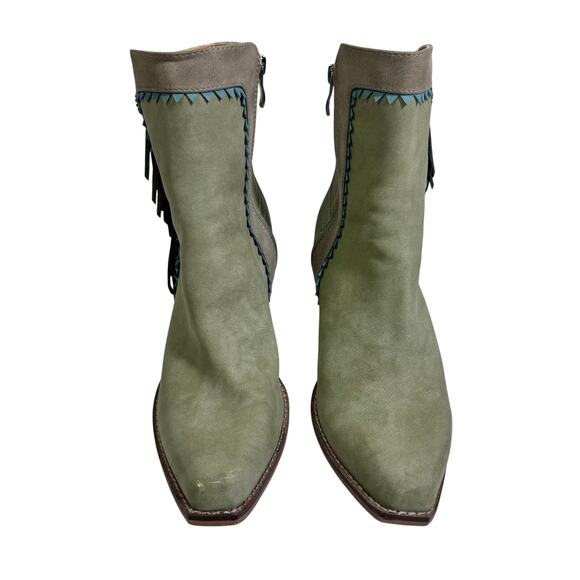 ARIDER GIRL Boots 7 Gizelle Mid-Calf Fringe Western Stacked Heel Cowgirl Rodeo - Picture 2 of 10